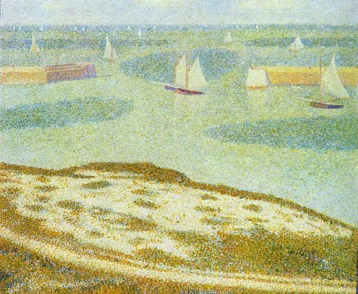 Georges Seurat Einfahrt zum Hafen Port-en-Bessin oil painting image